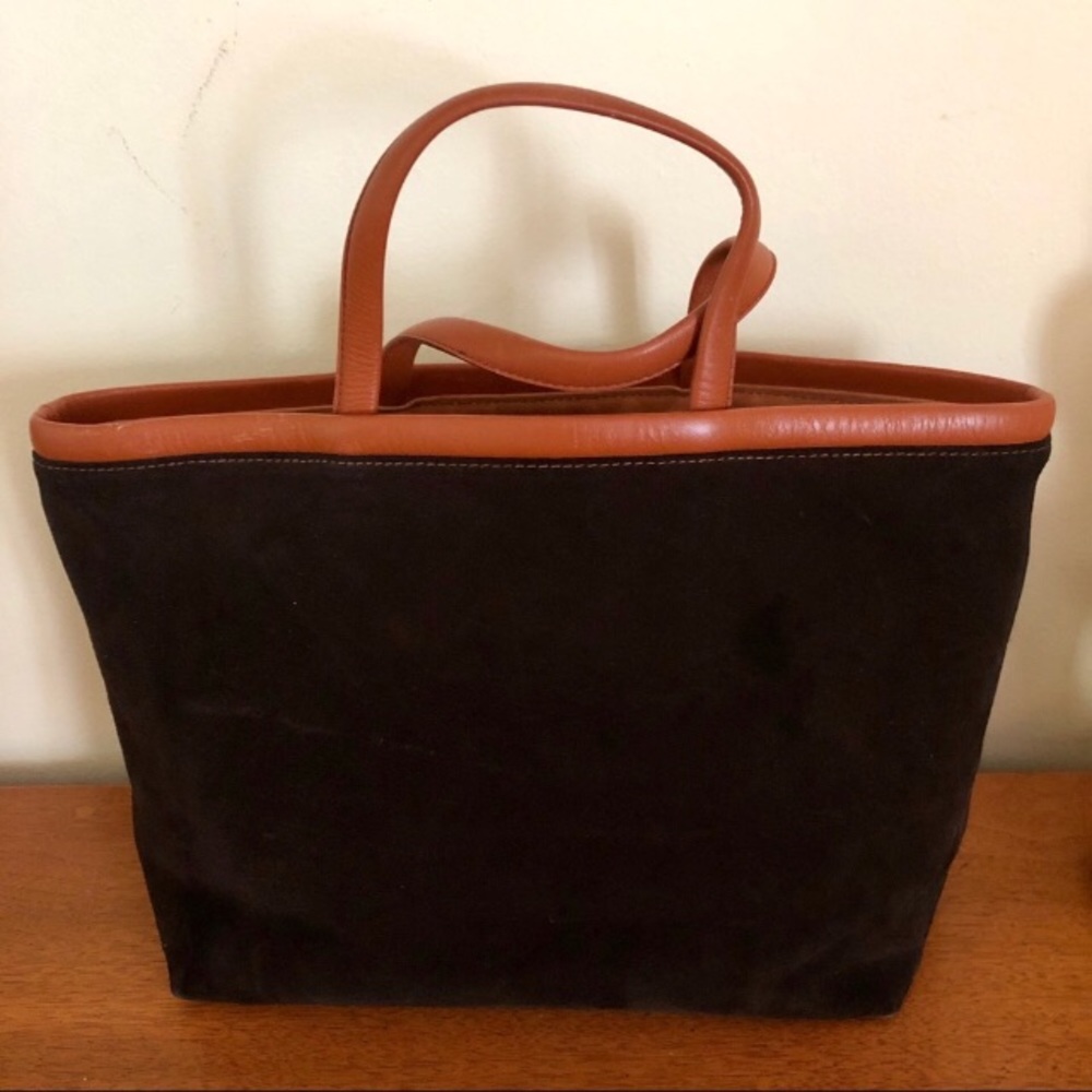 SOLD - Maurizio Taiuti Suede Leather Tote